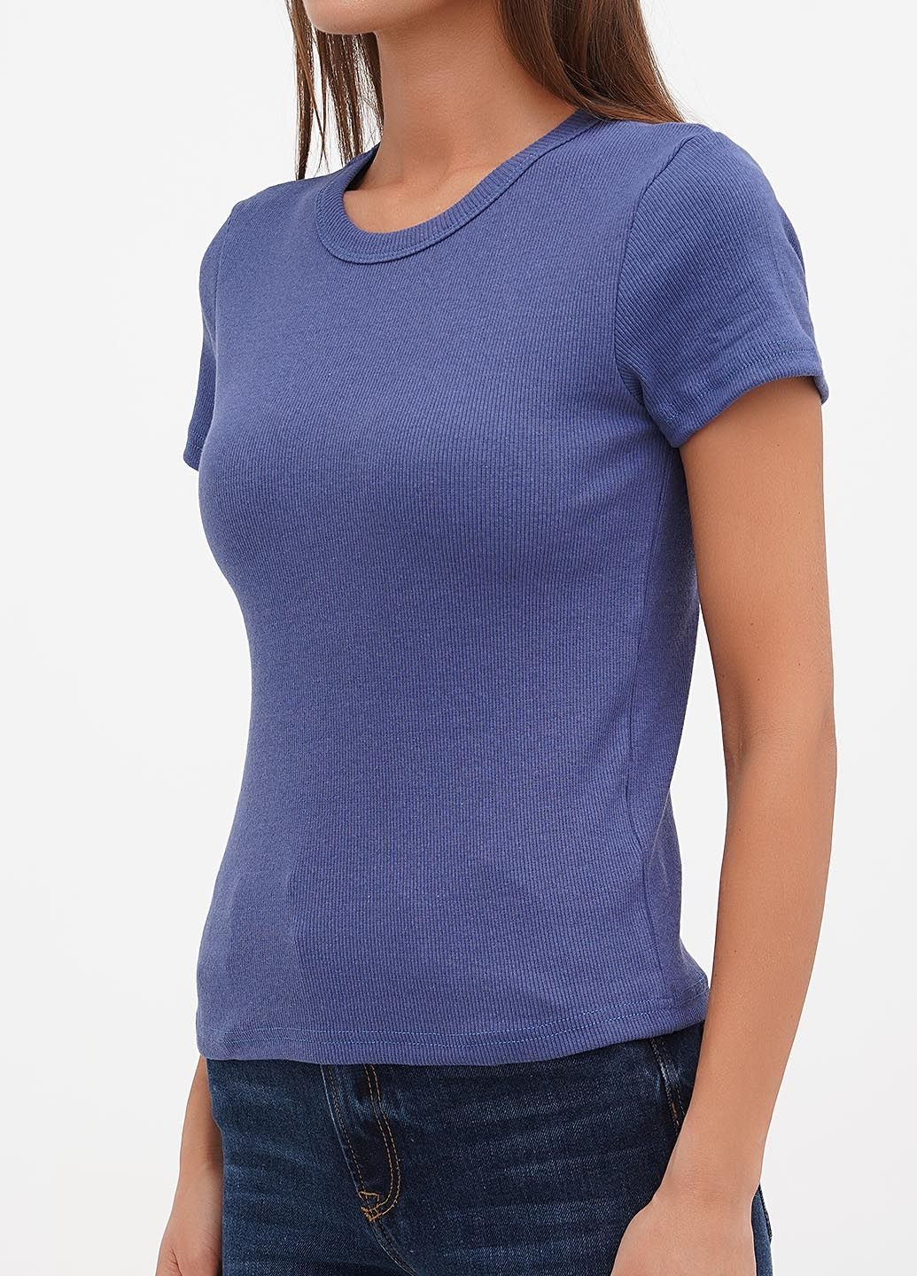 Женская облегающая футболка из трикотажного рубчика для повседневной носки (hb594456) HiBrand - (346241336)