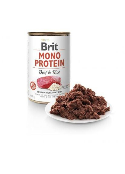 Влажный корм Brit Mono Protein Beef & Rice для собак, с говядиной и рисом, 400 г (*) Brit Care (322589958)