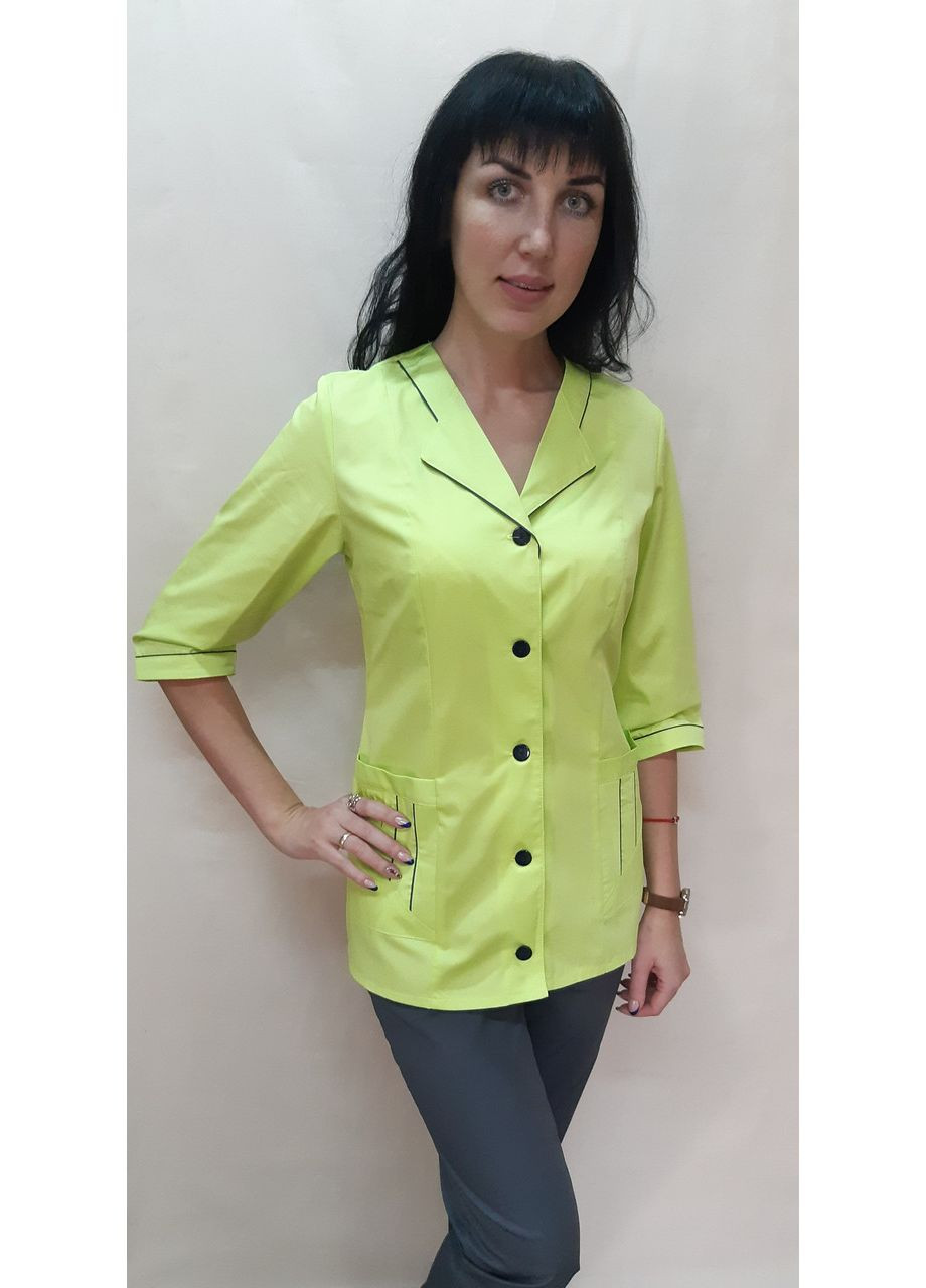 Медичний жіночий костюм Зіна котон 44 розмір три чверті рукав 44, Малиновий/сині штани No Brand (365843449)