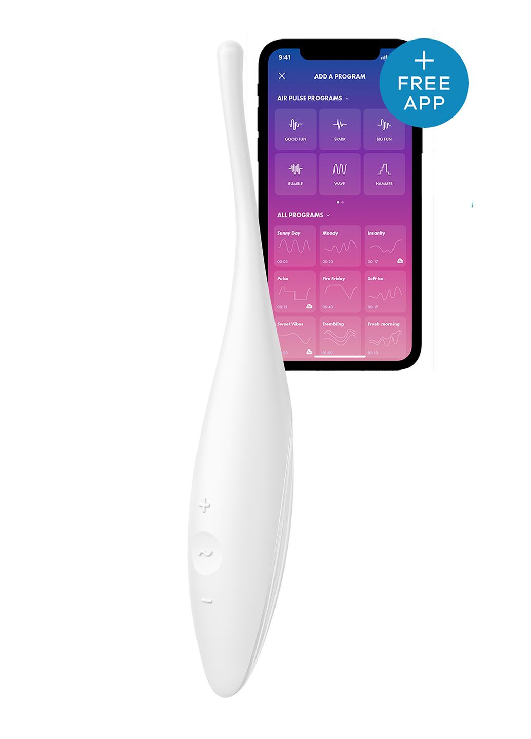Вібратор-смарт із цілеспрямованою стимуляцією Twirling Joy, білий Satisfyer (331171386)