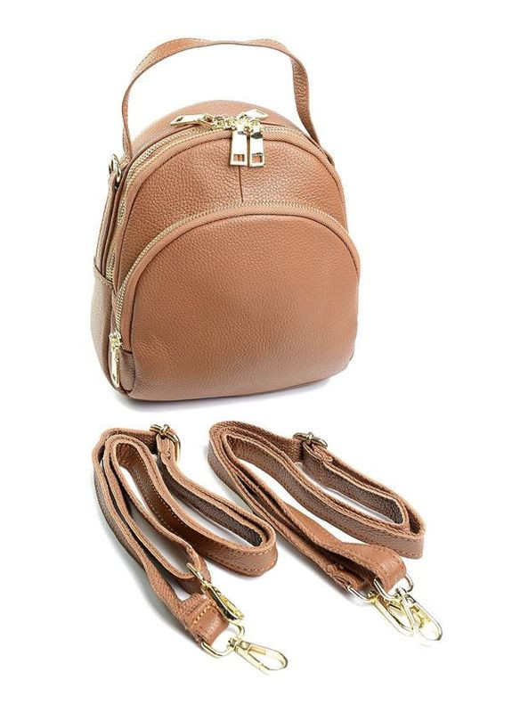 Женский кожаный рюкзак светло-коричневый No Brand (292557731)
