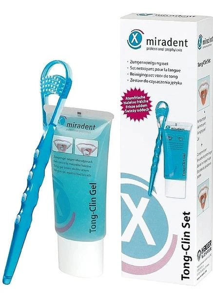 Набір Tong Clin (tongue/gel/50 ml + tongue/cliner/1 pcs) Набор (2-1162546) Miradent (380111375)