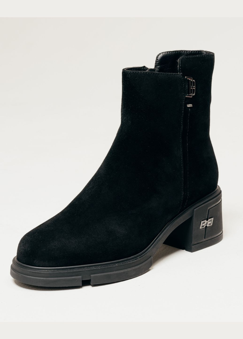 Черевики на підборах зимові чорні замша хутро Fabio Monelli (305822749)