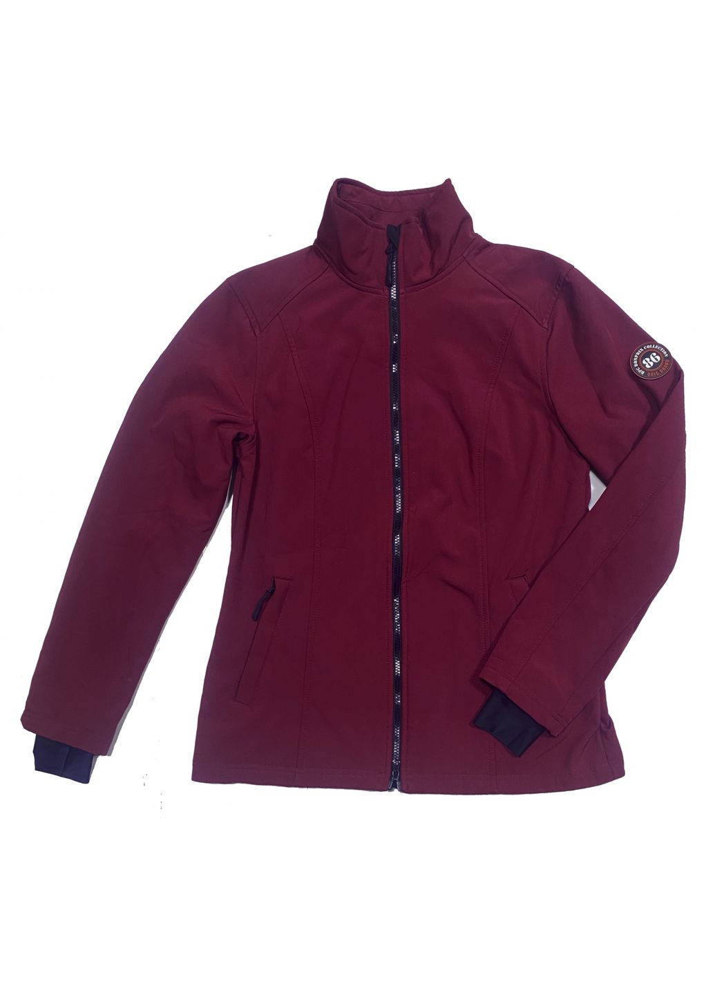 Бордовая демисезонная куртка softshell (софтшел) водоотталкивающая и ветрозащитная для женщины 647199 40(m) Bonprix