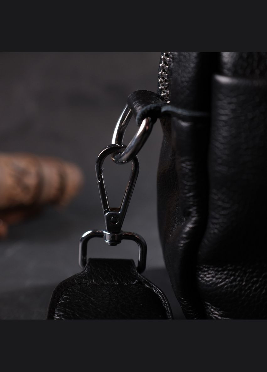 Жіноча сумка з натуральної м'якої шкіри 22436 Чорна Vintage (331913275)