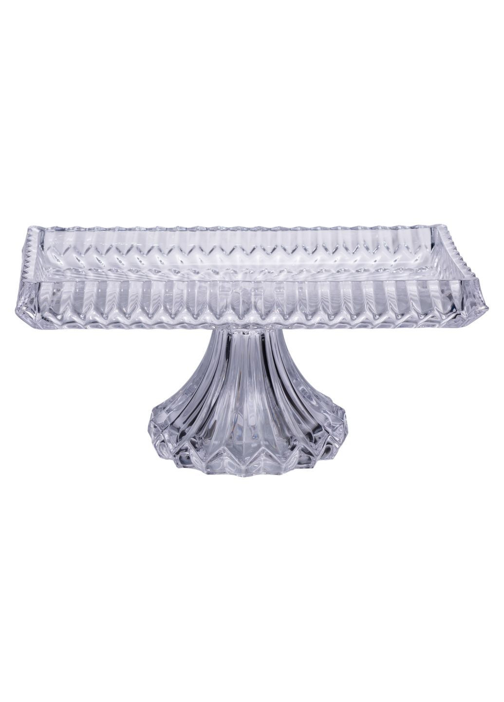 Фруктовниця на ніжці з товстого скла 28,5*15*13 см прямокутна Yiwu HP-19-146L No Brand (372459354)