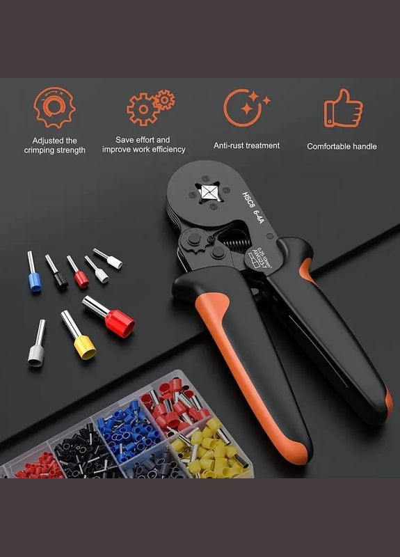 Кліщі обтискні кримпер для наконечників 0.25-10 мм2 обжимний інструмент HSC8 6-4А (R051305) No Brand (330778701)