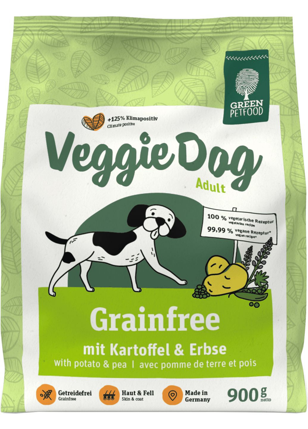 Сухий корм вегетаріанський для дорослих собак VeggieDog Grainfree 900 г (4032254748038) Green Petfood (316630259)
