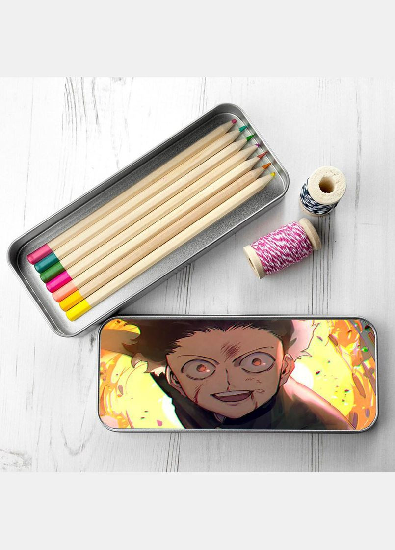 Органайзер для канцелярського приладдя металевий, кейс для дрібниць Моб Психо #008 7*18 см Silver No Brand (309156960)