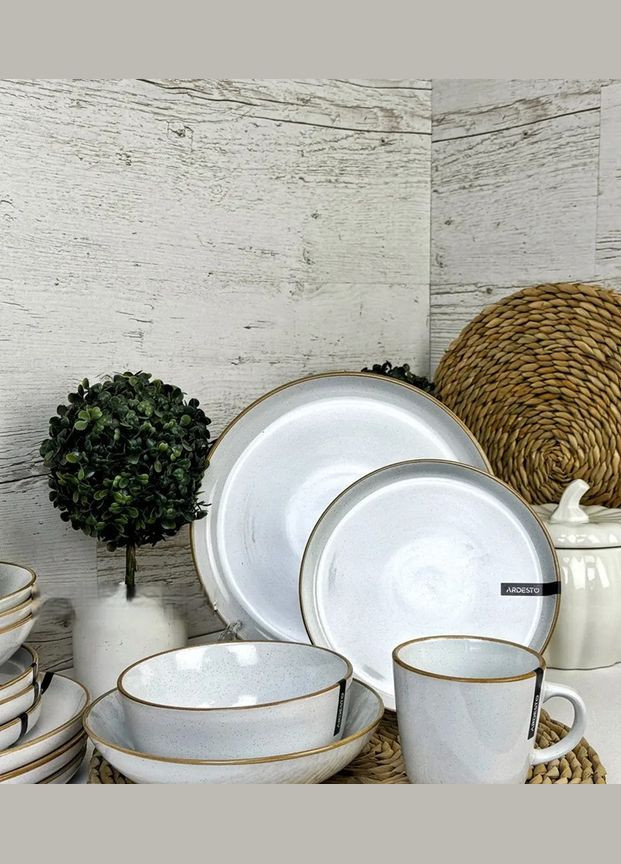 Сервіз столовий Apulia AR0028AW 28 предметів білий Ardesto (370213389)