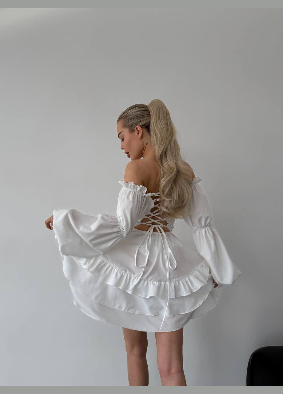 Білий жіноча сукня софт No Brand