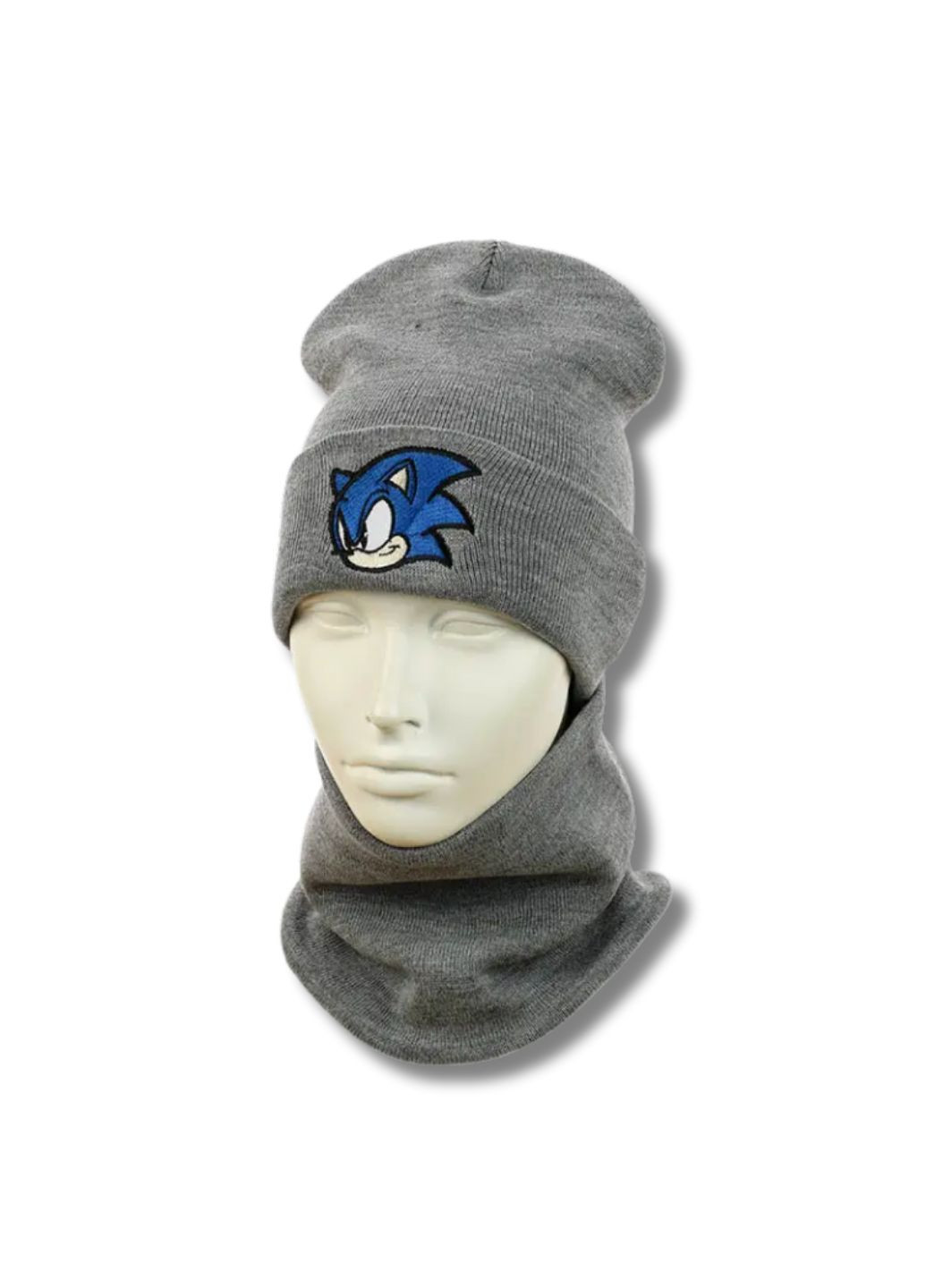 Детский демисезонный комплект шапка + снуд Соник / Sonic No Brand Дитячій комплект (348418460)