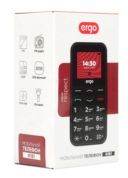 Мобильный телефон R181 Dual Sim Black Ergo (277756376)