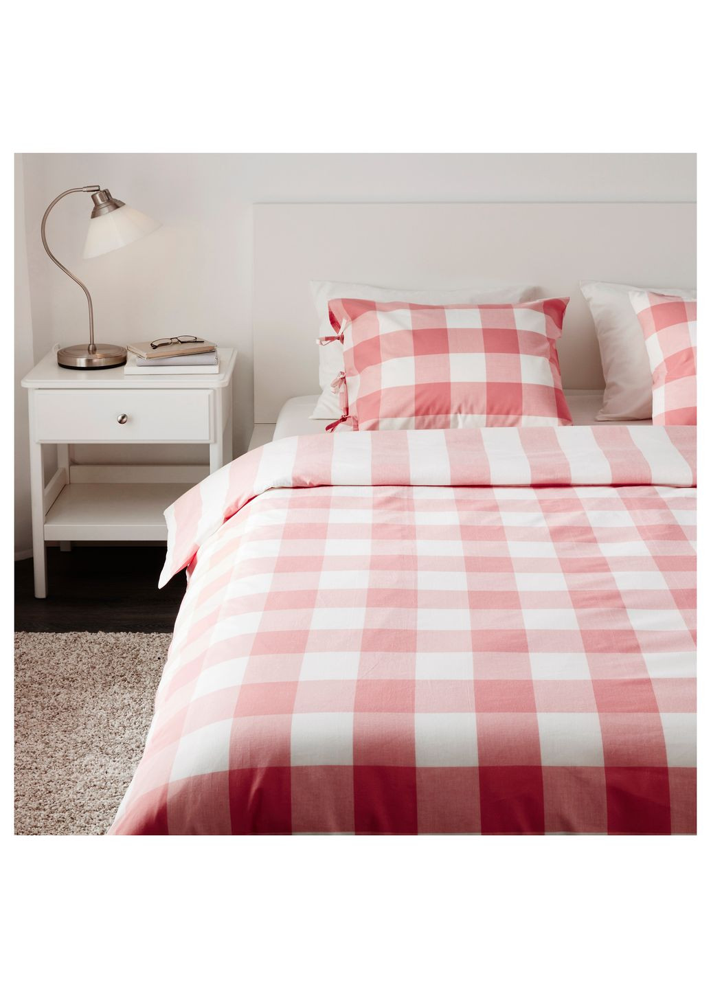 Постільна білизна рожевий/білий 200200/5060 см IKEA (273423680)