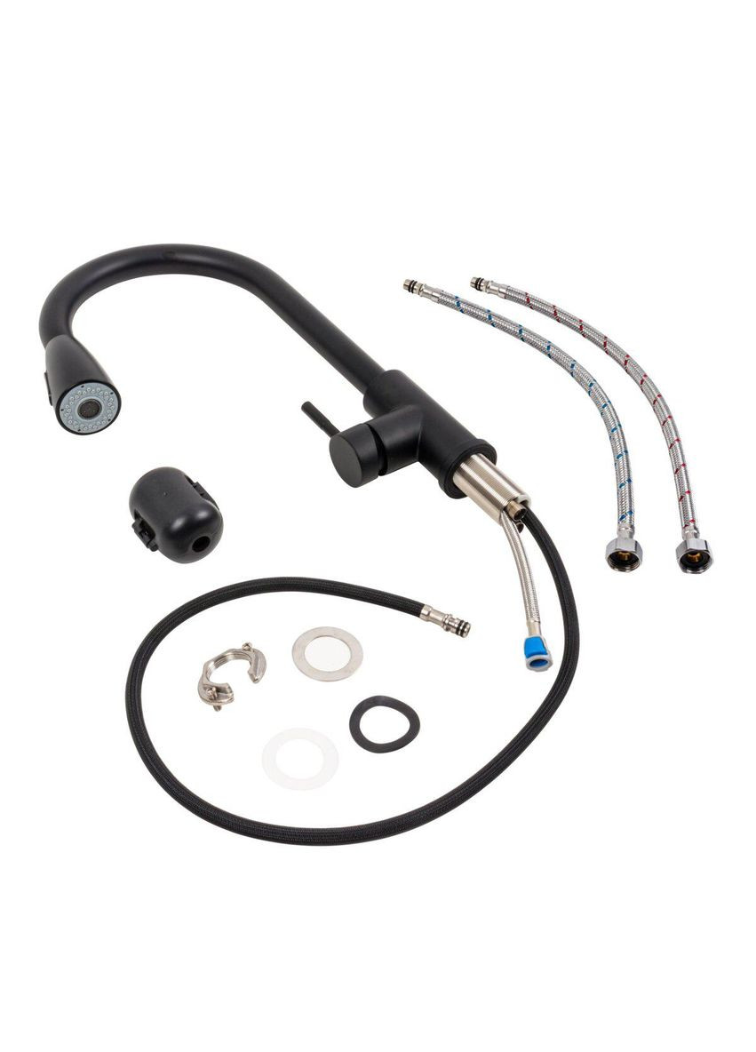 Кухонний змішувач F001B (з висувним виливом) Platinum (342071026)