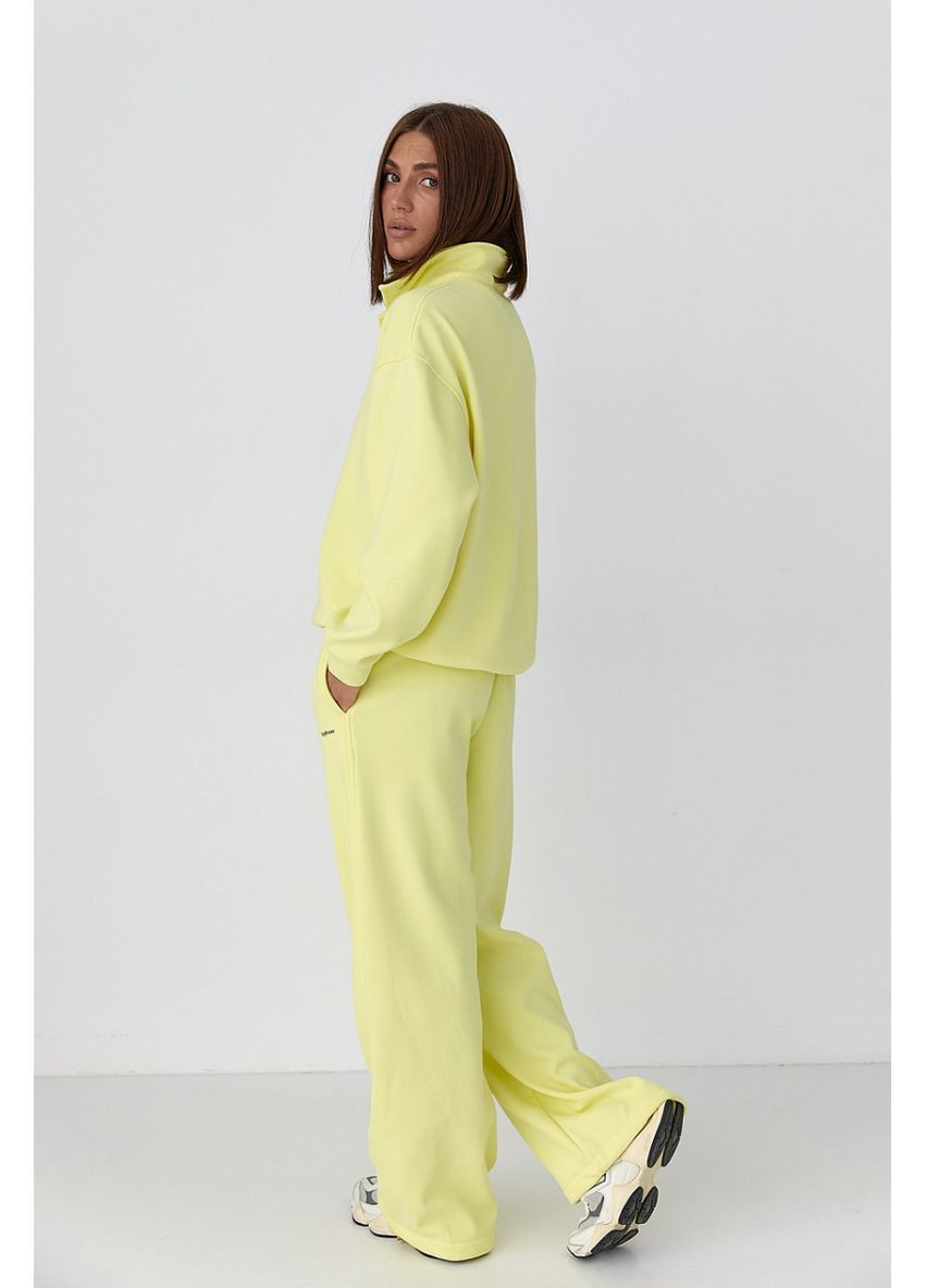 Теплий костюм зі світшотом-поло та прямими штанами Lurex Спортивный костюм (370381203)