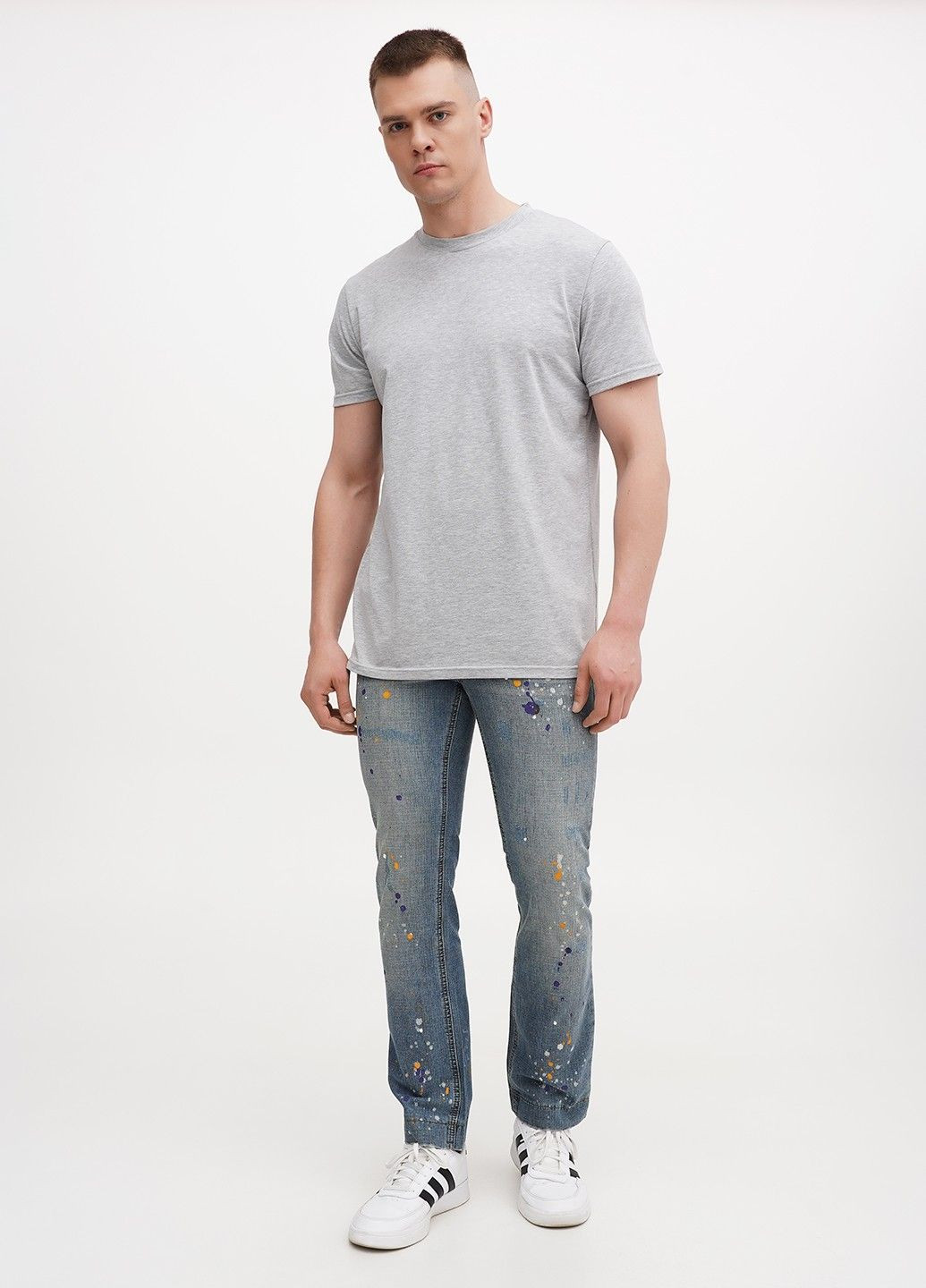 Голубые демисезонные прямые джинсы ZeeRucci