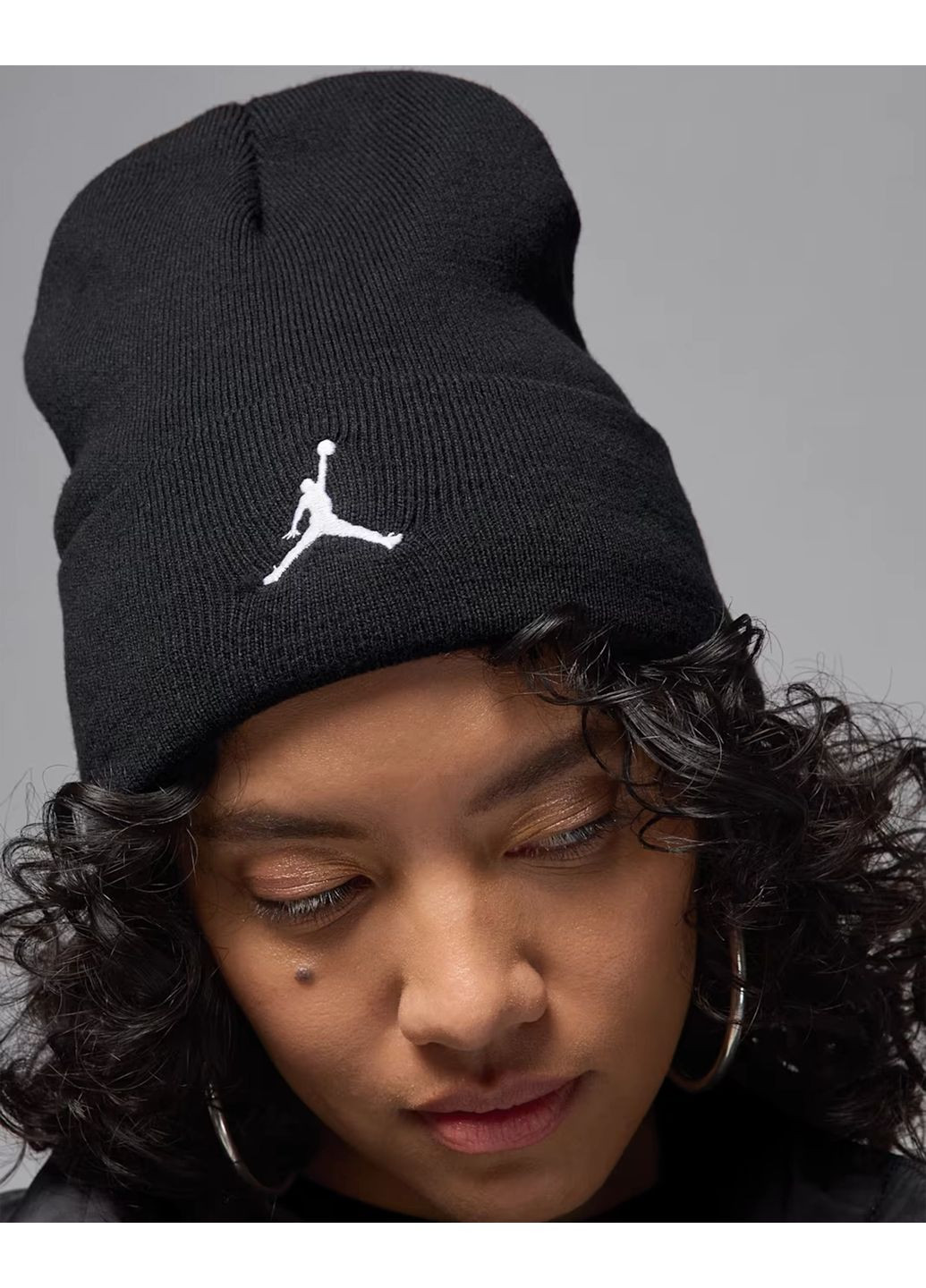 Шапка Peak Satin Lined HJ3224-010 черная Jordan (365757389)