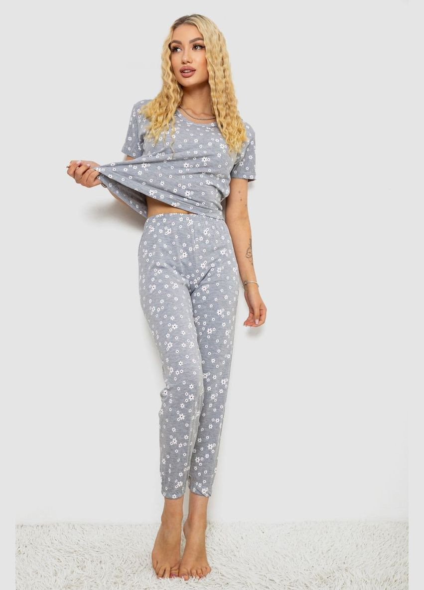 Сіра всесезон піжама жіноча з принтом,, 243rk2042 Sude