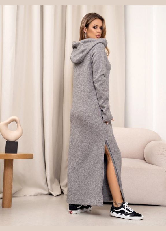 Сіра сукня 14375 сіра ISSA PLUS однотонна