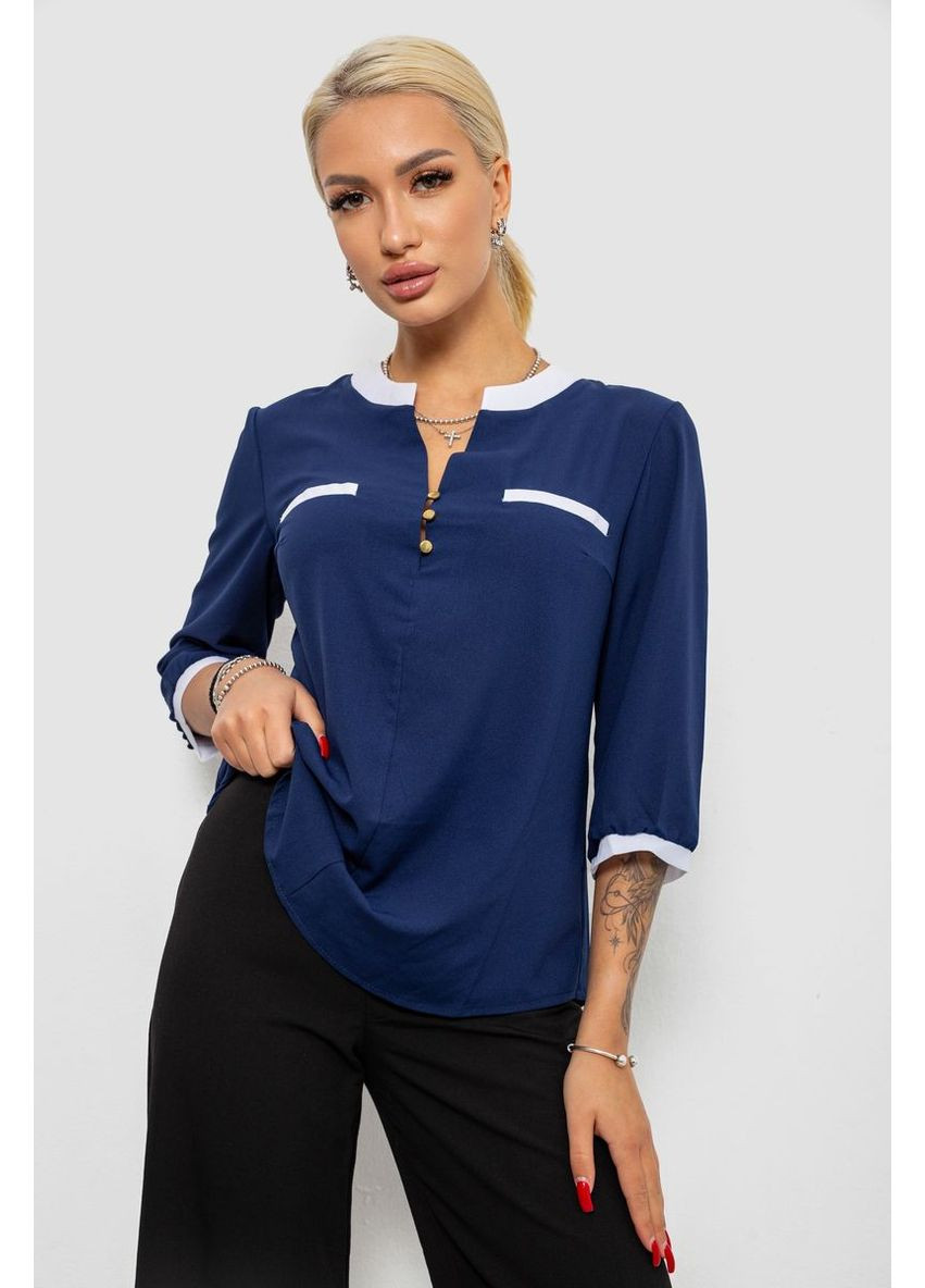 Синяя блуза классическая, 230r051 Ager