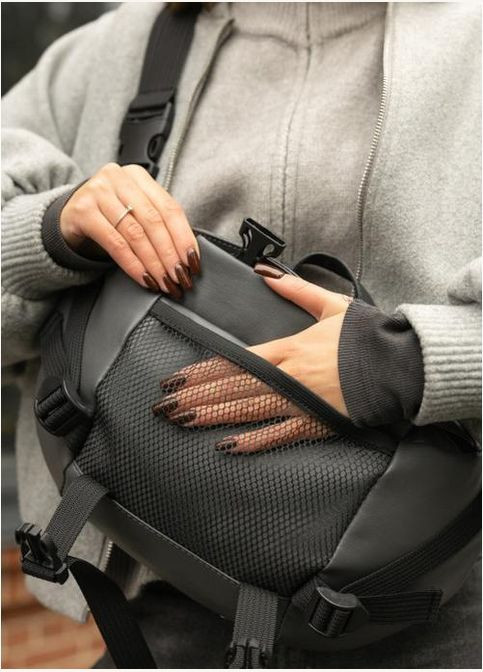 Сумка на пояс женская из экокожи через плечо для телефона Графитовый 34954 Sambag (334673961)