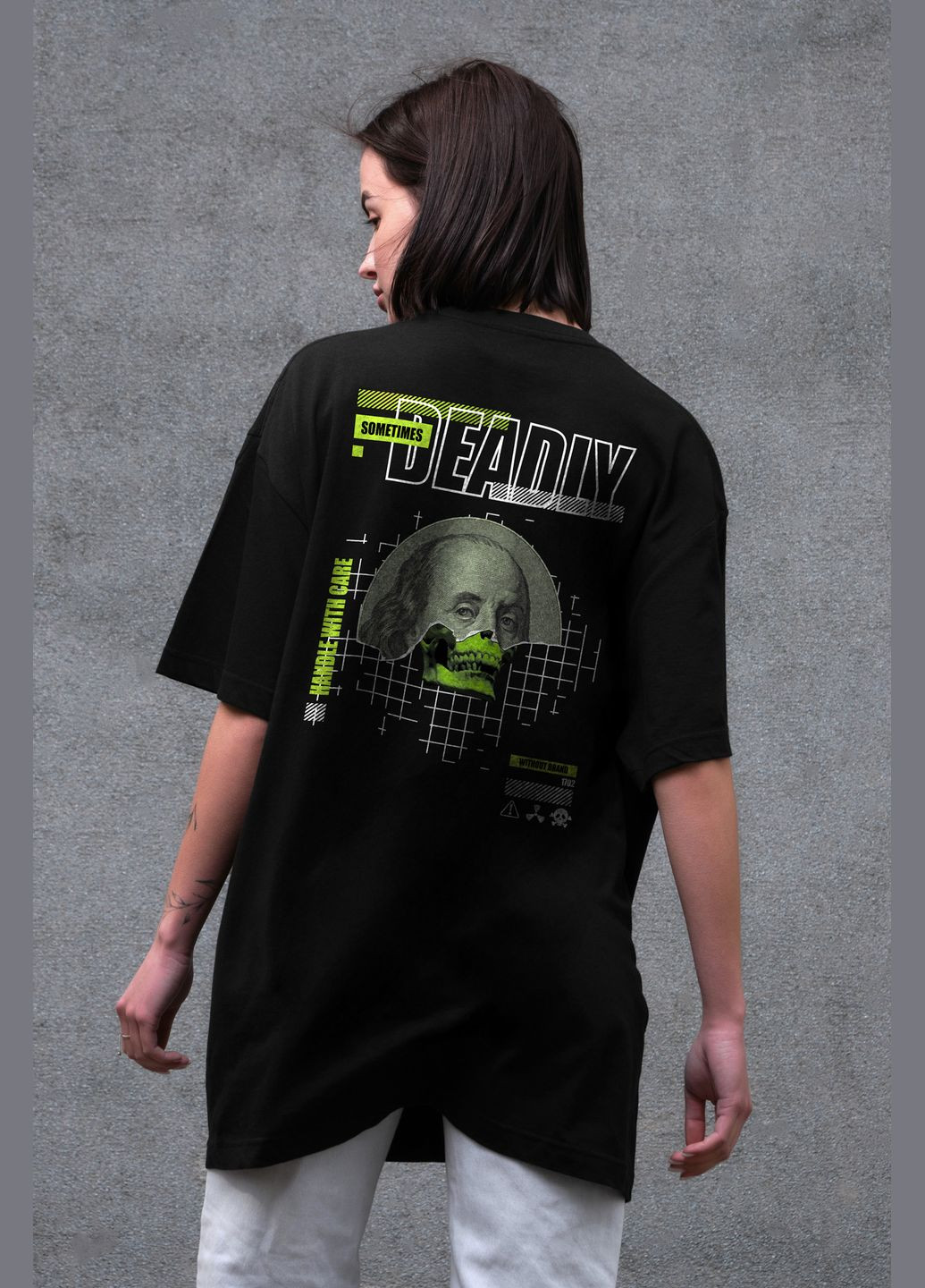 Жіноча Оверсайз Футболка З Принтом Deadly Without - (325401869)