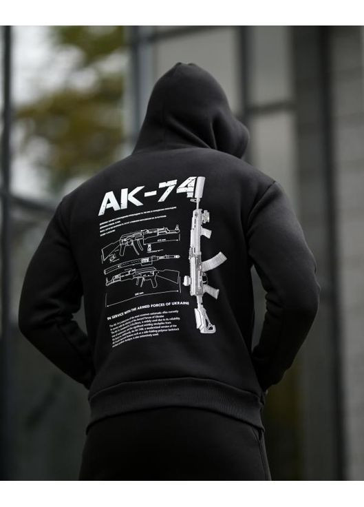 Тактичний чоловічий зимовий костюм на флісі АК-74 чорний No Brand