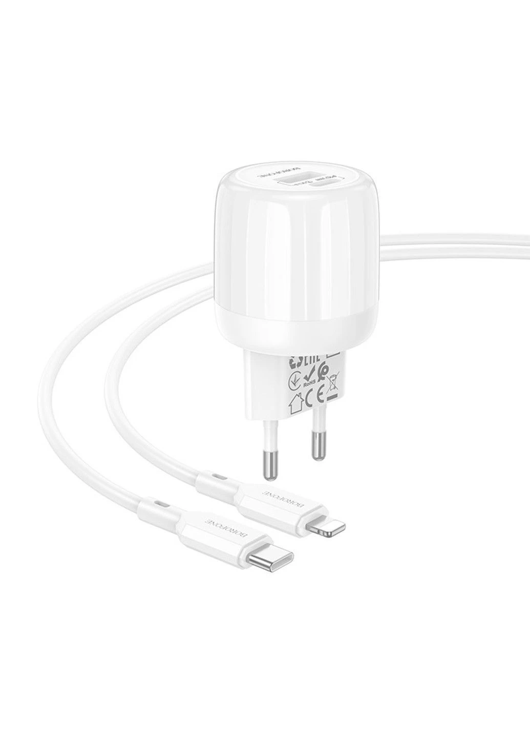 МЗП BA94A Lustrous PD30W+QC3.0 (1USB-A/1C) + кабель Type-C to Lightning Borofone (389073356)