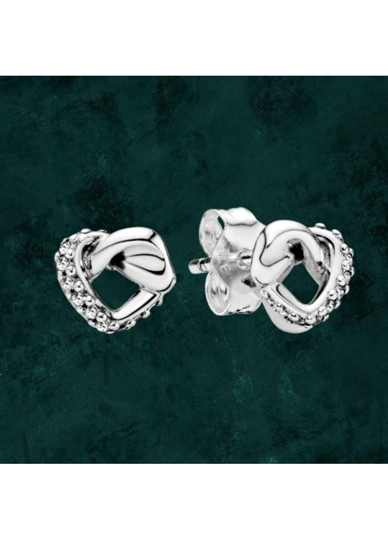 Срібні сережки "Узи любові" Pandora (Пандора) 298019CZ No Brand (363028448)