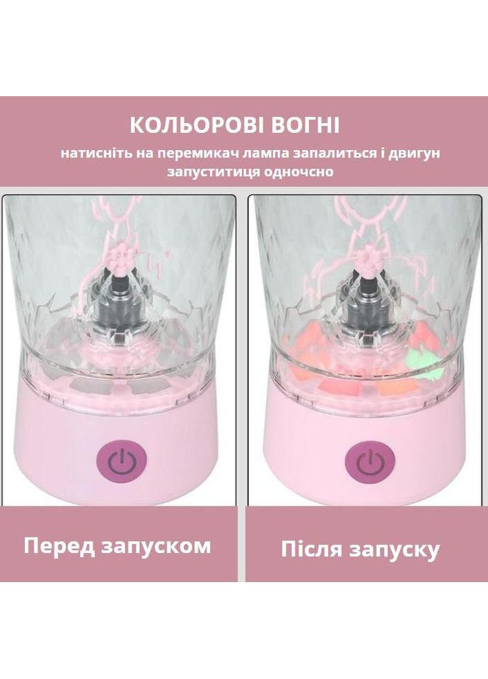 Заряжаемый шейкер 650 мл с LED-подсветкой и контейнером для смеси No Brand (337989683)