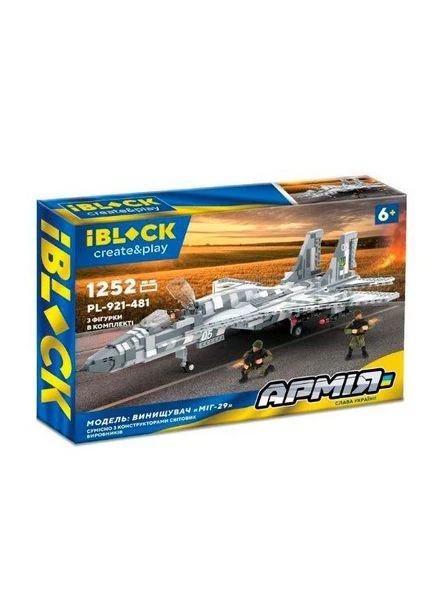 Конструктор Истребитель МИГ-29 Армия 1252дет. PL-921-481 Iblock (362695683)