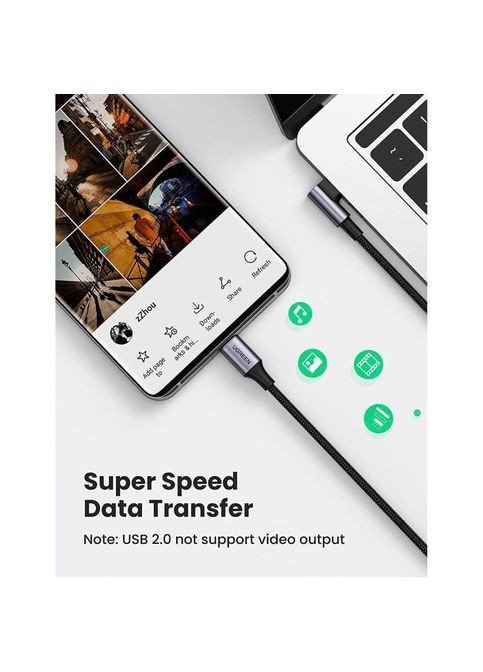 Кабель Ugreen USB 2.0Type-C to Type-C 2.0m 100W US334 Black (268141335)