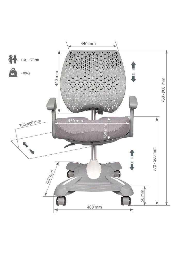 Дитяче крісло FunDesk Contento Grey (356670798)