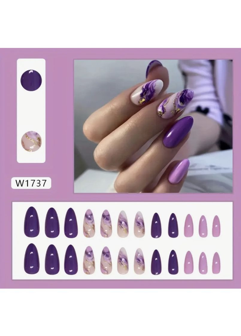 Накладні нігті, набір 24 шт No Brand (372114423)