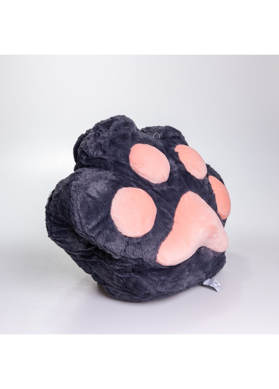 М'яка іграшка-подушка з пледом і муфтою Лапка 40×40×25 (см) іграшка плед 3 в 1 дитячий плюшевий плед Чорний 520-18B (A-047627) Yiwu (370381735)