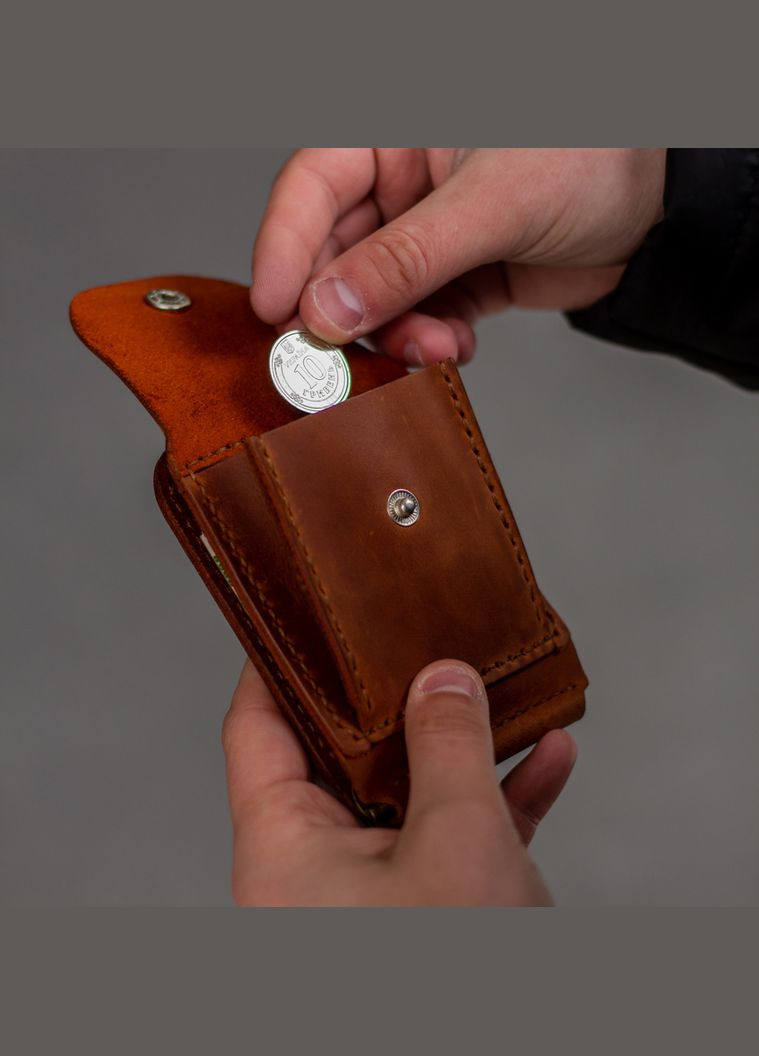 Кожаный зажим для купюр Blix коньяк SD Handmade (351390727)
