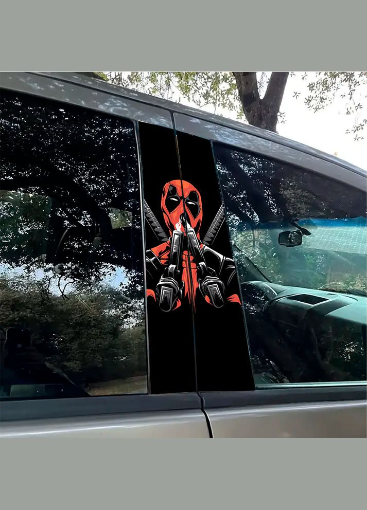 Наклейка виниловая цветная самоклеющаяся декоративная на стойку автомобиля "Дедпул. Deadpool" из Оракала Кавун наліпка (316142299)