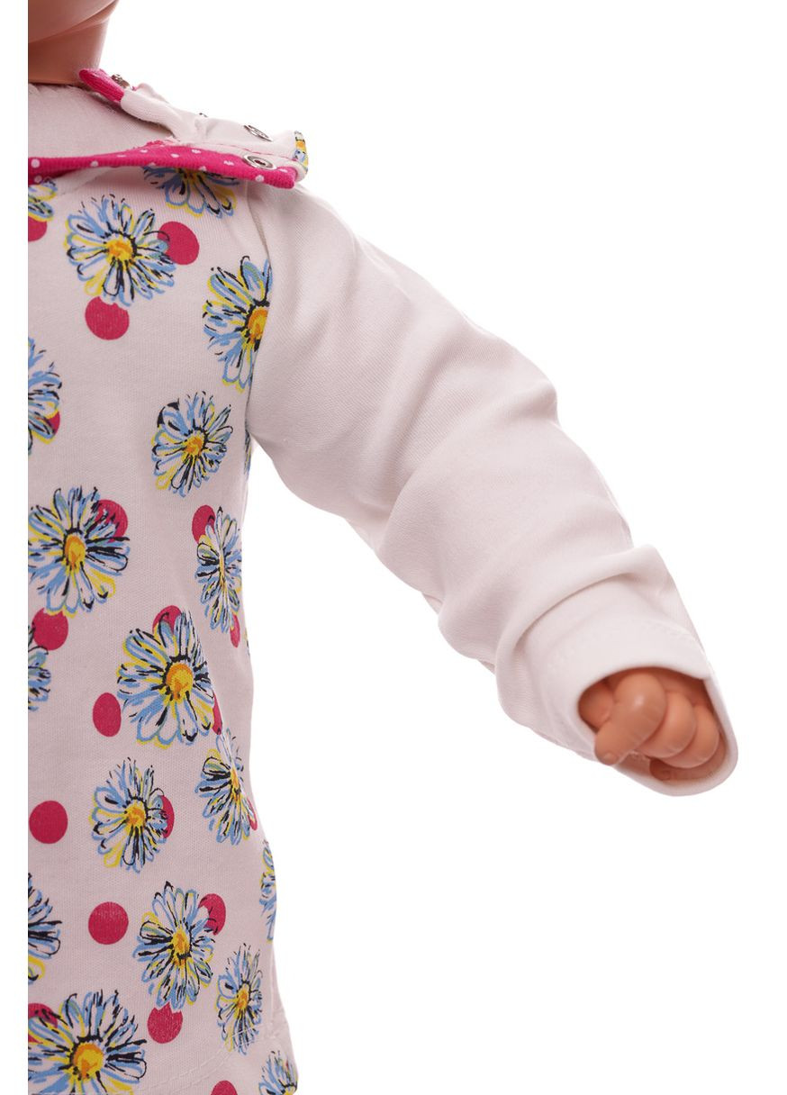 Розовый демисезонный туника с лосинами для девочки трикотажные ромашки розовый 80 см (30721) BABYKROHA