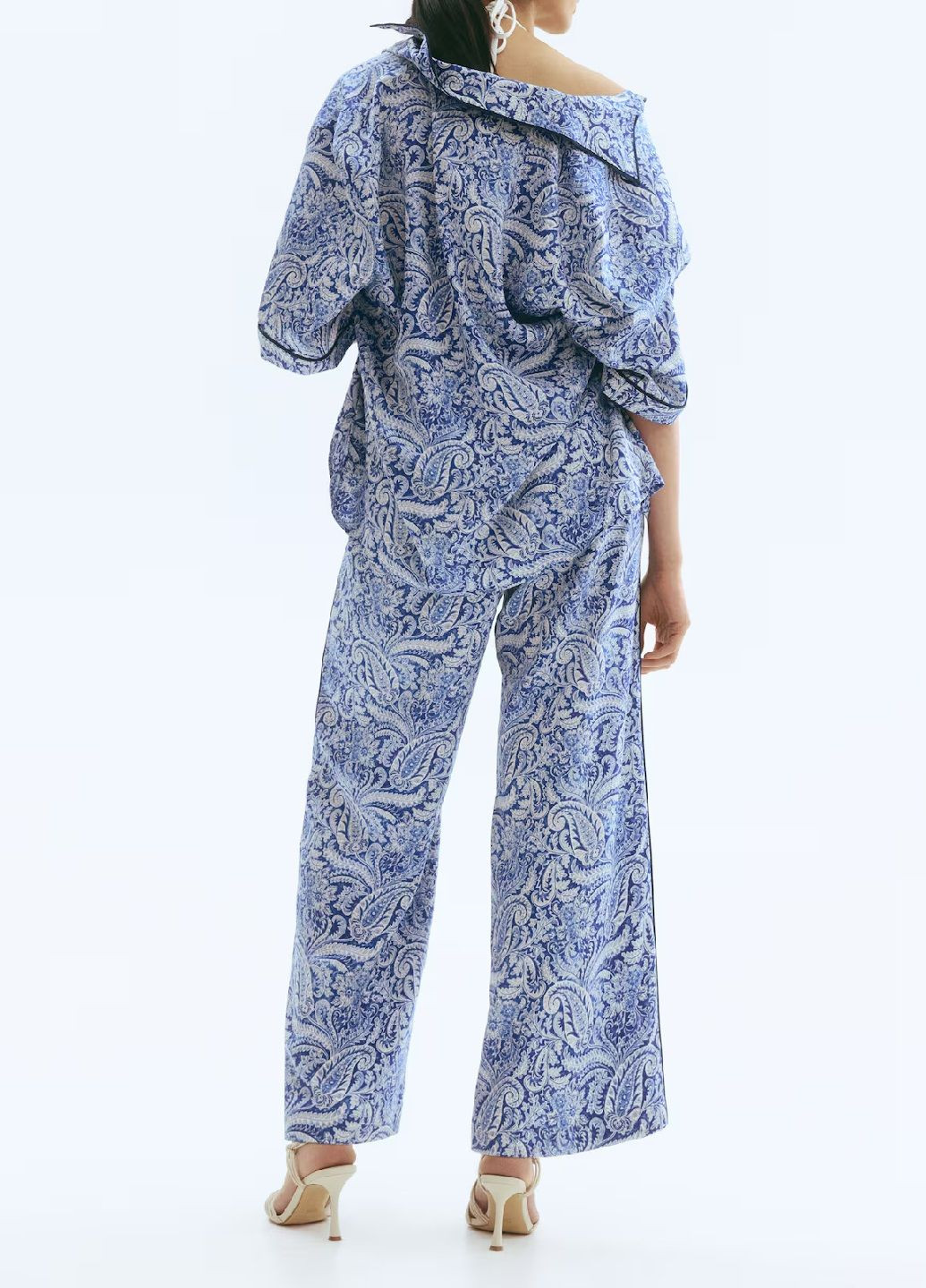 Синяя кэжуал рубашка турецкие огурцы H&M