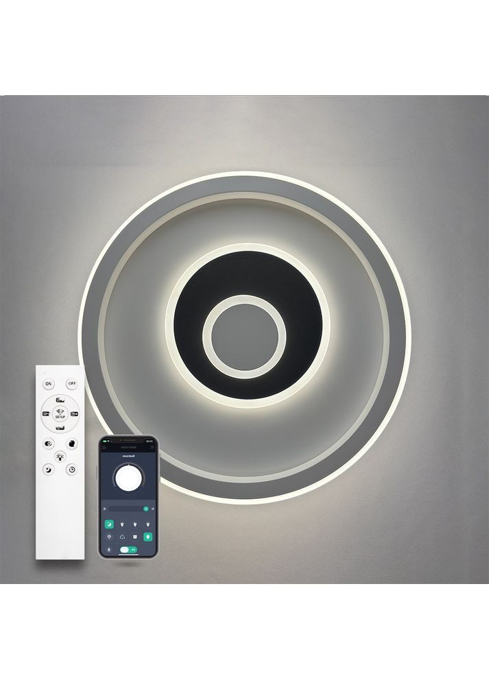 Світильник світлодіодний стельовий BRAVE 80W R400 APP WHITE/BLACK 220V IP20 з пультом ДУ Luminaria (370248807)