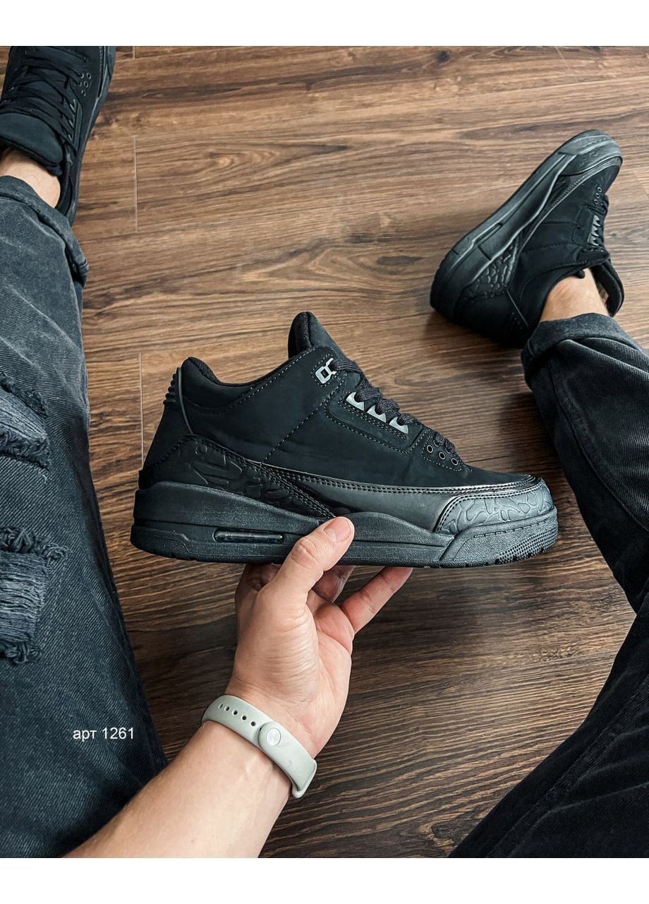 Черные демисезонные кроссовки jordan 3 retro black cat No Brand Jordan Retro 3