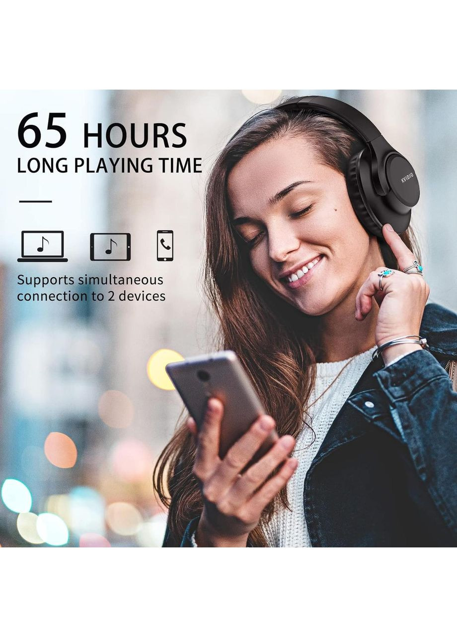 KVIDIO Bluetooth-навушники з мікрофоном 55 годин відтворення No Brand (354829035)