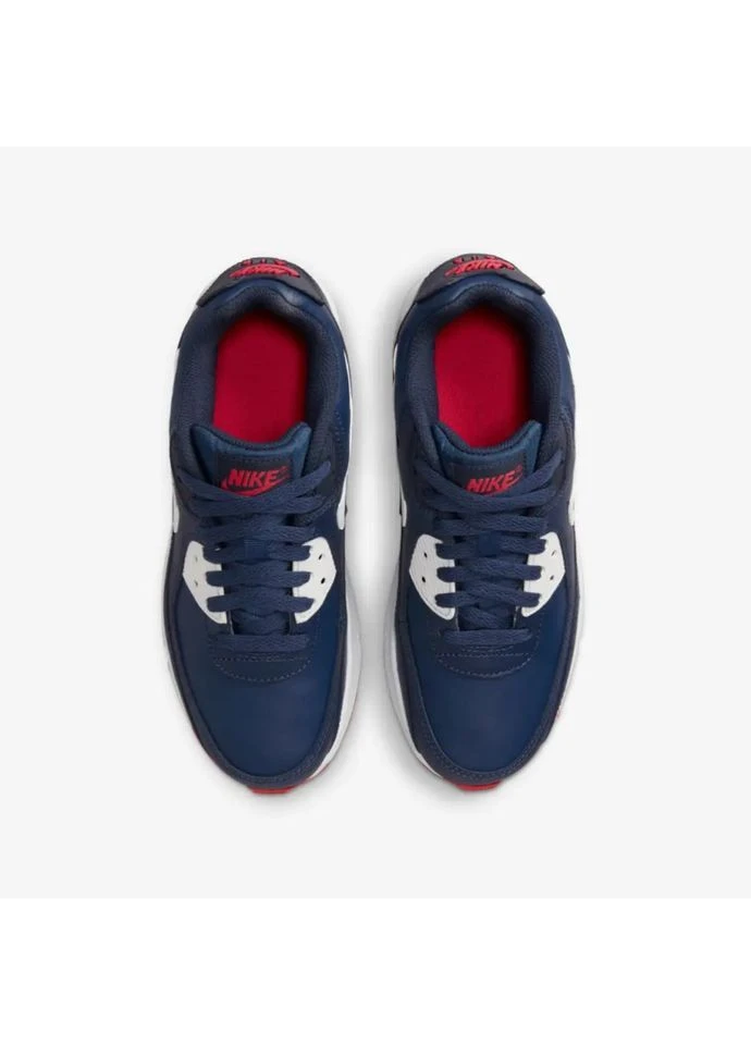 Кроссовки Air Max 90 Leather Obsidian Track Red Blue Nike (388068339)