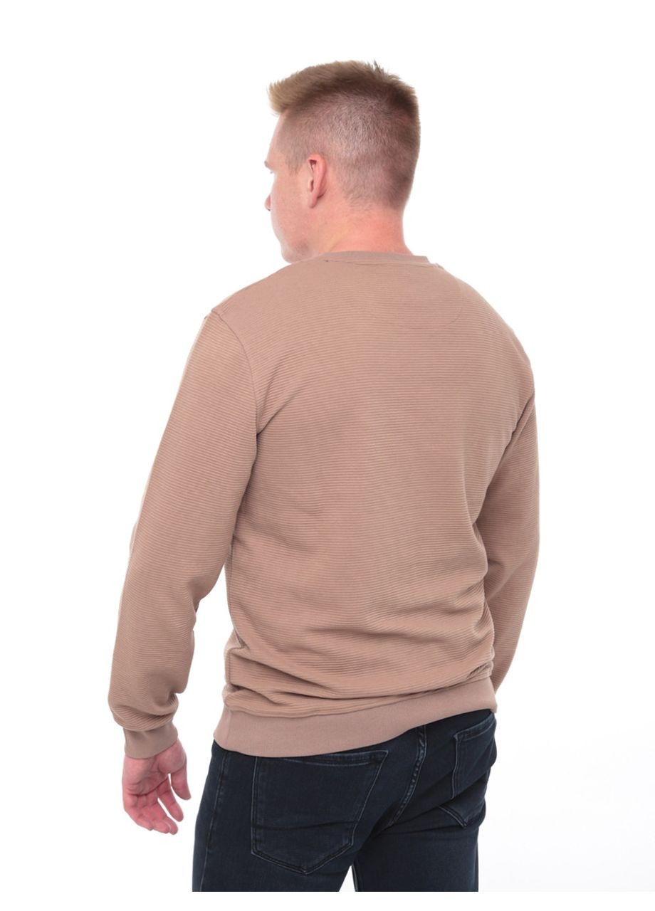 Бежевый демисезонный джемпер мужской бежевый прямой однотонный джемпер MarcoStar Пряма