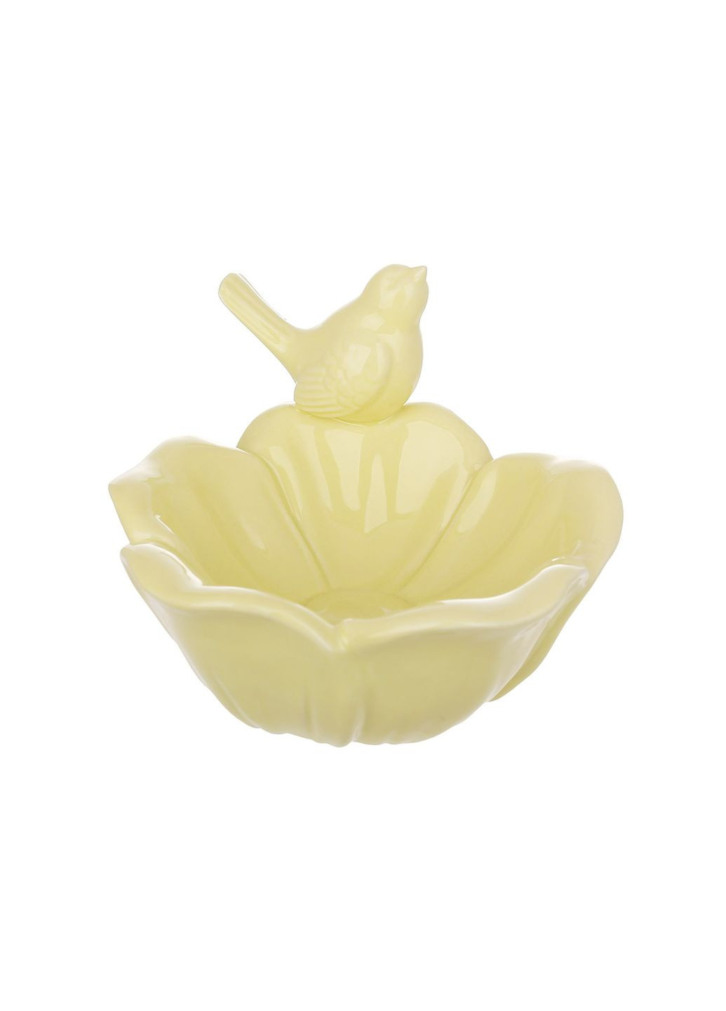 Подставка для украшений Цветок с птичкой, 12*11.5*8.5см, цвет - желтый No Brand (327092885)