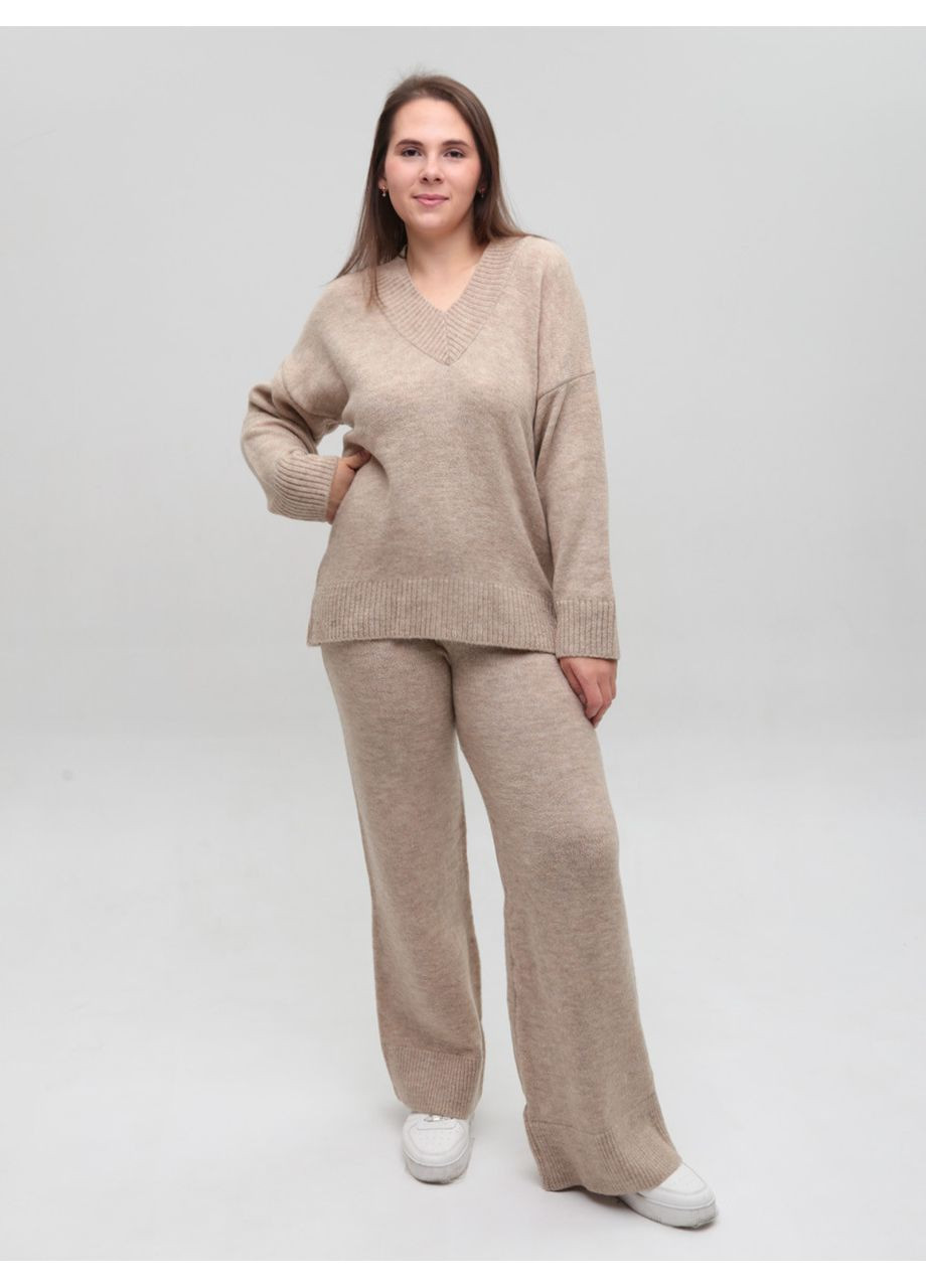 Женский костюм вязаный бежевый теплый свитер с брюками Karon Вільна (361855969)
