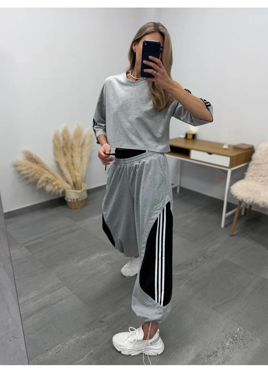 Жіночий спортивний костюм OVERSIZE штани та топ на зріст від 168 см Nositi 1981-600-13 (395363358)