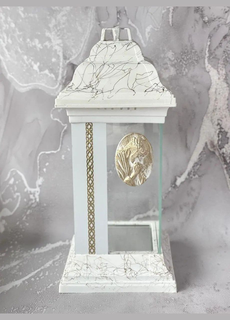 Лампадка каплиця витраж с аппликацией 310 (белая) с Исусом Amikus (308359901)