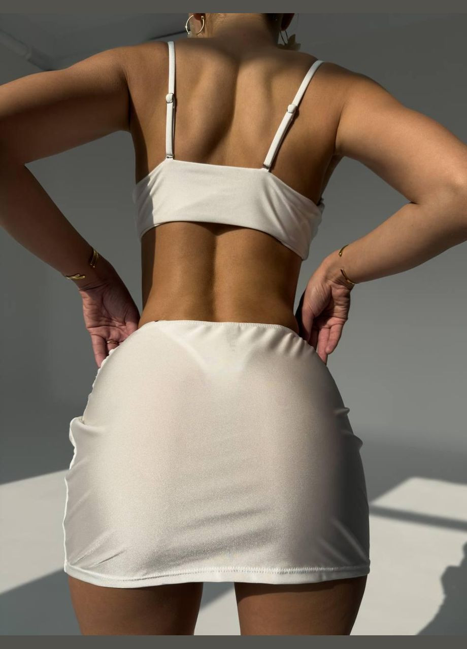 Молочный купальник + юбка с морской звездой Luna